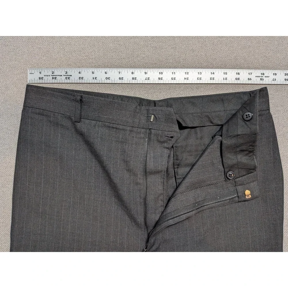 C&R Clothiers Men's 46L 2 Piece Suit Gray Pinstripe Wool Union USA Made Vintage